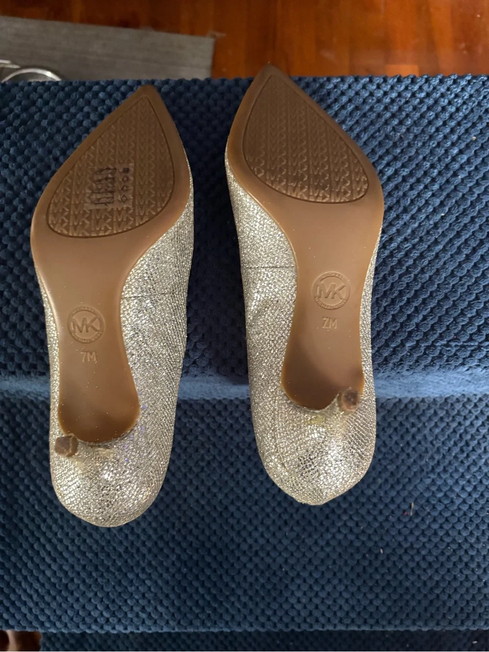 Michael Kors Gold Glitter Pointed-Toe Heels